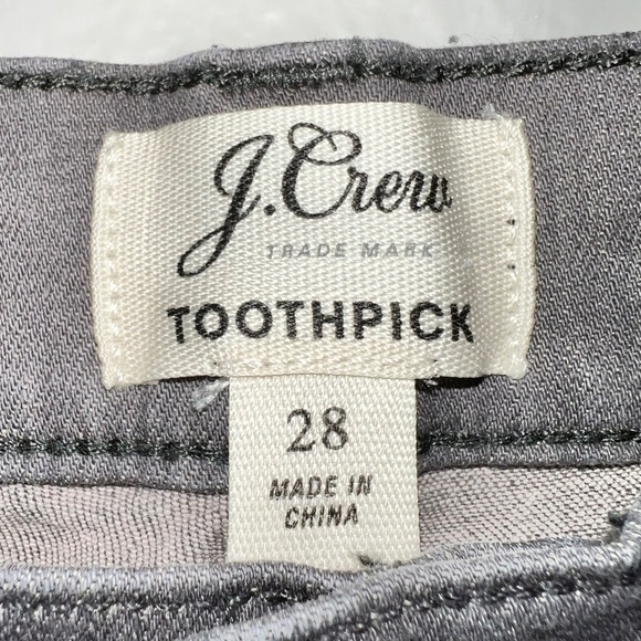 J. Crew Toothpick Gray Wash Denim Mid Rise Ankle Length Skinny Jeans size 28 - Picture 3 of 8